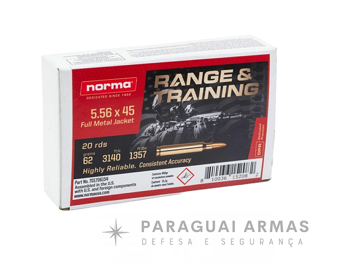 Munição Norma 5.56X45MM FMJ